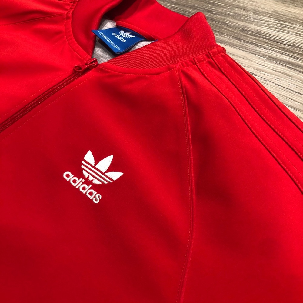 Unique RED on RED Adidas Track Jacket!